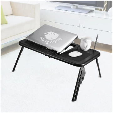 Adjustable Portable Folding Table Bed Desk Stand F
