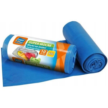 Zilos Atkritumu Maisi 60L, 10gab, Izturīga LDPE Pl