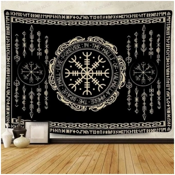 Ziemeļvalstu vikingi Gobelēns Liels 80 x 60 collu