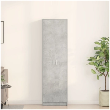 Vidaxl Skapis Pelēka Betona 55x25x189 Cm ar koka I