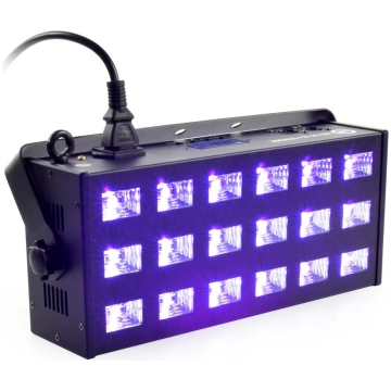 LIGHT4ME LED UV 18x3W prožektors + stroboskops DMX