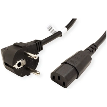 Bachmann mains cable, straight IEC socket, black, 