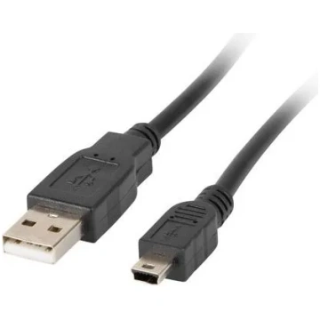 „Lanberg“ USB-A – miniUSB kabelis, 0,3 m, melnā kr
