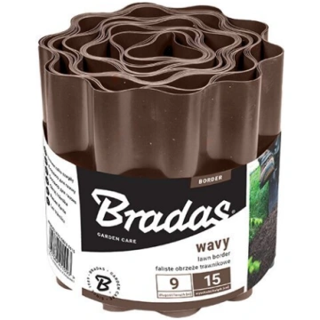 Viļņots zāliena nožogojums Bradas 25 cm x 9 m, brū