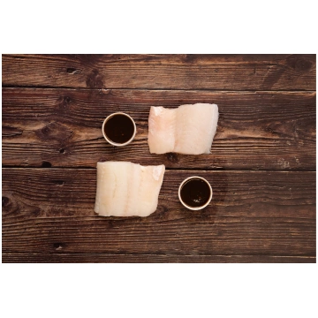 2 Haddock Fillets portions with a blackened Miso s