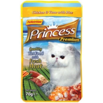 Mitrā kaķu barība Princess Premium 002125, vistas 