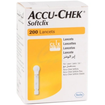 Accu-Chek Softclix Lancetes - 28G, 0.4 mm - 200 ga