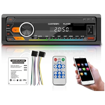 Auto radio Bluetooth 5.0, FM/AM/7 krāsu auto radio