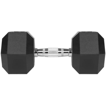 Gumijas pārklājuma čuguna hantele HEX 40 kg REBEL 