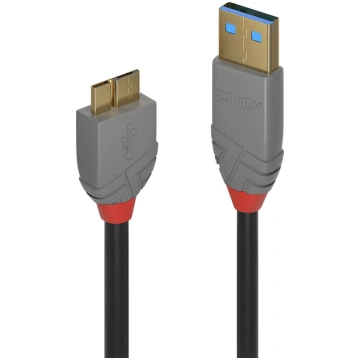 Lindy 0.5m USB 3.2 Type A to Micro-B Cable, 5Gbps,