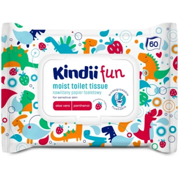 Kindii Fun mitrais tualetes papīrs, 60 gab. - ar v