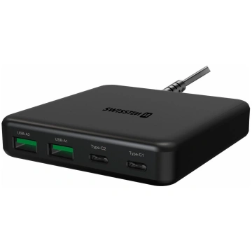 Telefona lādētājs Swissten Desktop, 2 x USB Type C