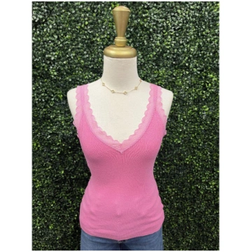 Andi Pink Lace Tank Top JUBILEE