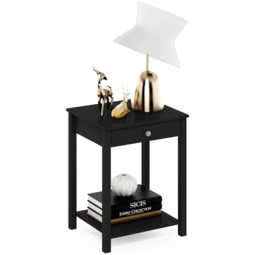 Furinno Classic Americano Side Table with Drawer, 