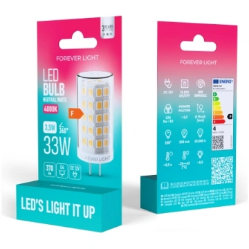 FOREVER LIGHT LED Bulb G4 3.5W 370lm 4000K 12V cla