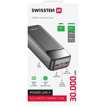 Swissten Power Line II Power Bank 30000 mAh 220139