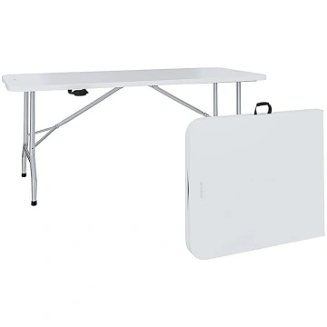 EGLEMTEK Folding Table Hard Resin Easy Carry with 