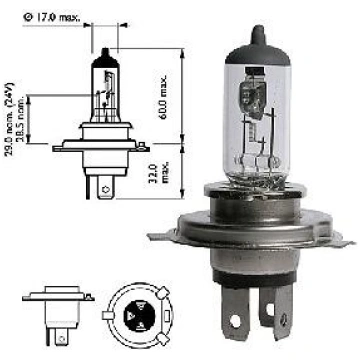 Spuldze Carpoint H4 100/80W 24V. (0725201)