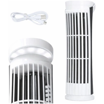 Mini galda kolonnas ventilators ar LED lampu, 2 āt