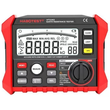 Zemējuma pretestības mērītājs 0-4000 Ohm HT2302 HA