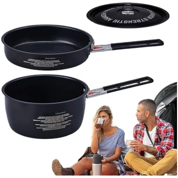 Mugursoma Pot Set: kompakts alumīnija katls ar vāk