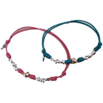 DoDo bracciale cuore Oro e cuori Argento - Blu Roy