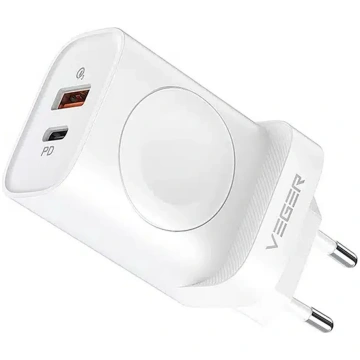 VEGER USB A + Type C + wireless charger travel ada