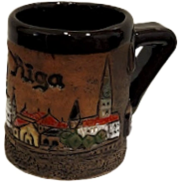 Mini keramikas suvenīrkrūze "Vecrīgas skats-2" (5 
