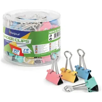 Forpus Paper clips 19mm, assorted pastel colors, 4