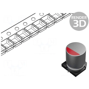 Capacitor: polymer | 820uF | 6.3VDC | ESR: 10mΩ | 