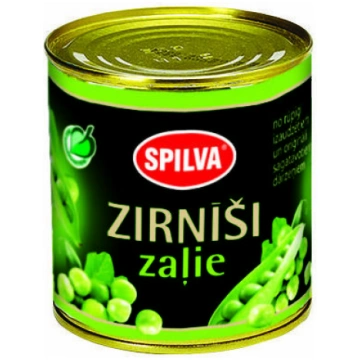 Zaļie zirnīši 420g (270g), Spilva