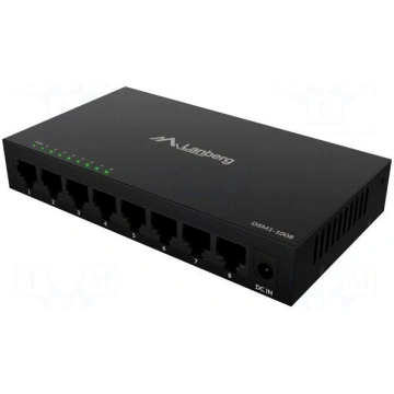 Switch Ethernet | DC socket,RJ45 socket x8 | black