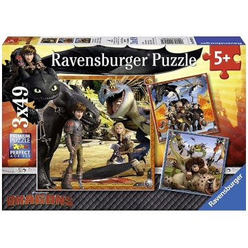 Ravensburger puzle 3X49 Dragons R 09258 68097