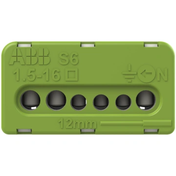 ABB spaiļu bloks PE 3x16mm2+3x6mm2 zaļš 41Z62 Mist