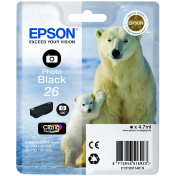Epson Polar bear Singlepack Photo Black 26 Claria 