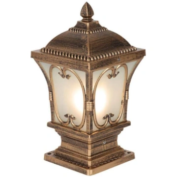 AC Retro āra staba lampa ar matētu stiklu un caurs
