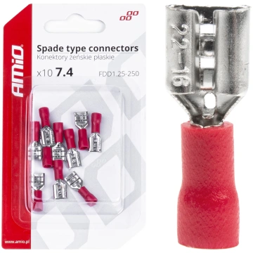 Vada kontakts konektors 7.4mm 0.5-1.5mm2 10A 10gab
