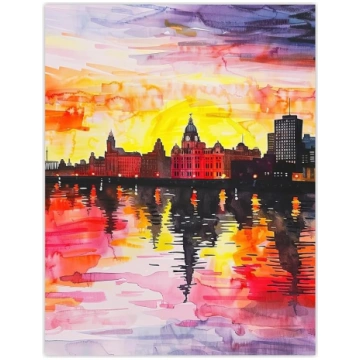 Artery8 Vibrant Liverpool City Waterfront Sunset P