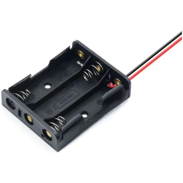 Basket for 3xAA (R6) batteries with cables - flat 