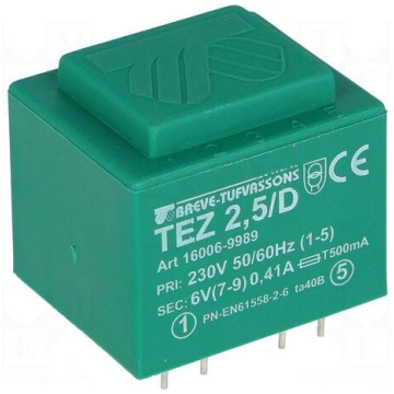 Transformer: encapsulated | 2.5VA | 230VAC | 6V | 