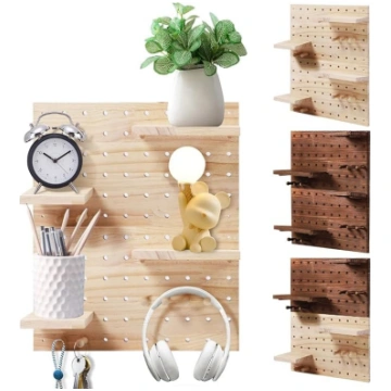 DIY Key Rack Koka Pegboard ar modulāro displeja or