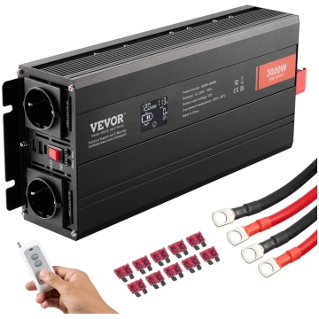 VEVOR Tīras sinusviļņu invertors 3000W, DC 12V uz