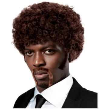 Lietots - Vīriešu parūka ar ūsām "Afro" PartyInbox