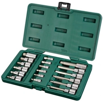 1/4" + 1/2" Dr. Bit socket set (HEX) 18pcs. SATA
