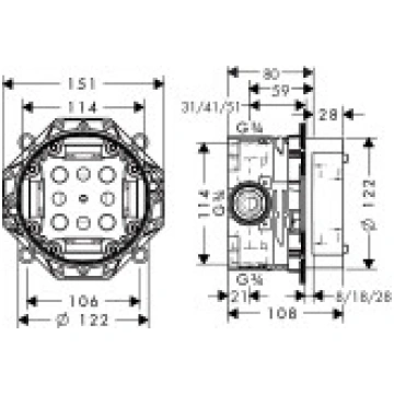 Hansgrohe bāzes Komplekts iBox universal (01800180