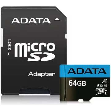 ADATA microSDXC, 64GB, Class 10 + SD Adapter AUSDX