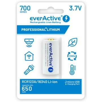 everActive 16340 (CR-123) akumulators ar micro USB