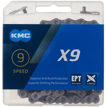 Ķēde - KMC X9 EPT - BX09EP114 - 9 ātrumi, 1/2 x 11