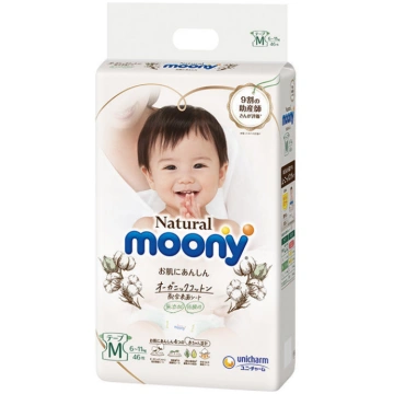 Autiņbiksītes Moony Natural, M izmērs, 6 - 11 kg, 