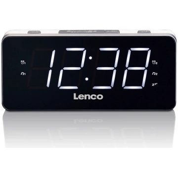 Lenco radio pulkstenis, ar lielu displeju, balts |